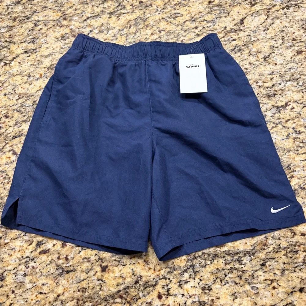 Nike Swim Mens Navy Blue Mesh Lined Board Shorts Swim Trunks Small ws